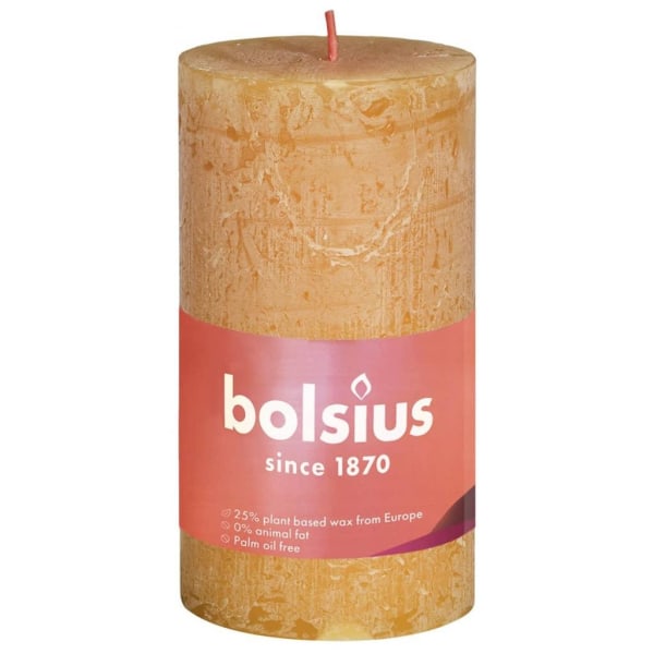 Bolsius Rustika blockljus Shine 8-pack 100x50 mm honungsgul Gul