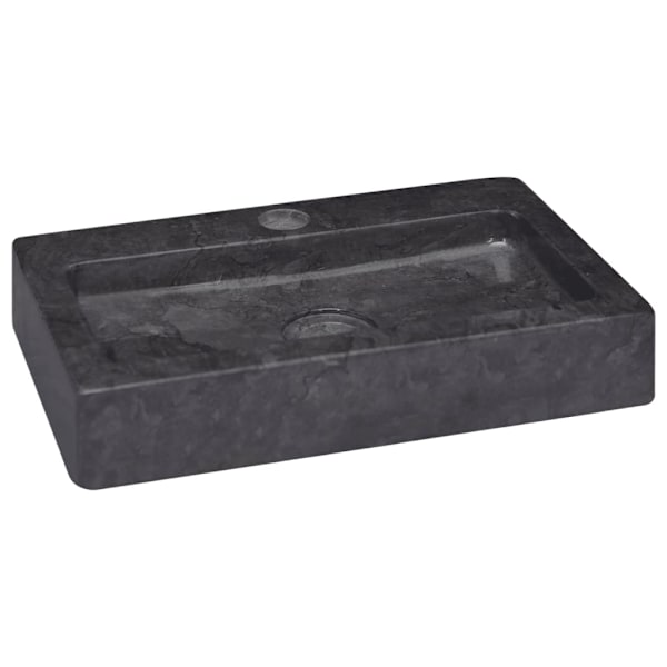 vidaXL Väggmonterat handfat svart 38x24x6,5 cm marmor Svart
