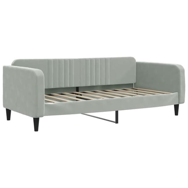 vidaXL Dagbädd utdragbar ljusgrå 90x190 cm sammet Grå