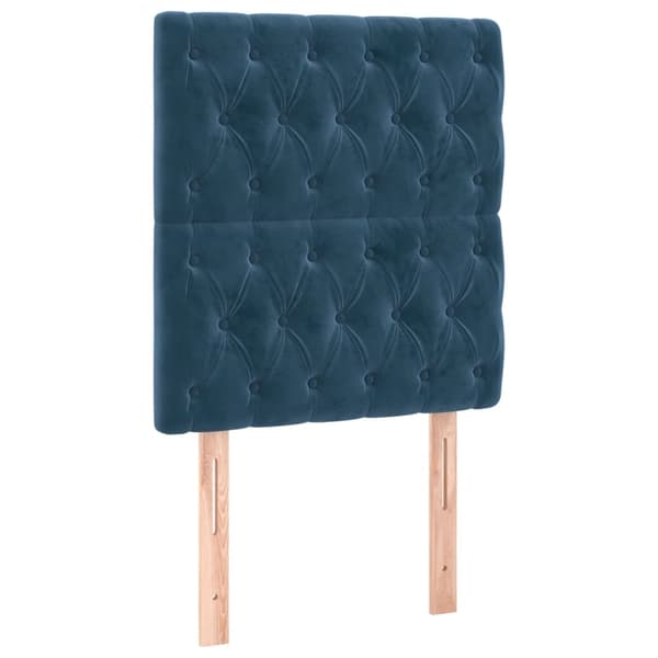 vidaXL Ramsäng med madrass mörkblå 80x200 cm sammet Blå