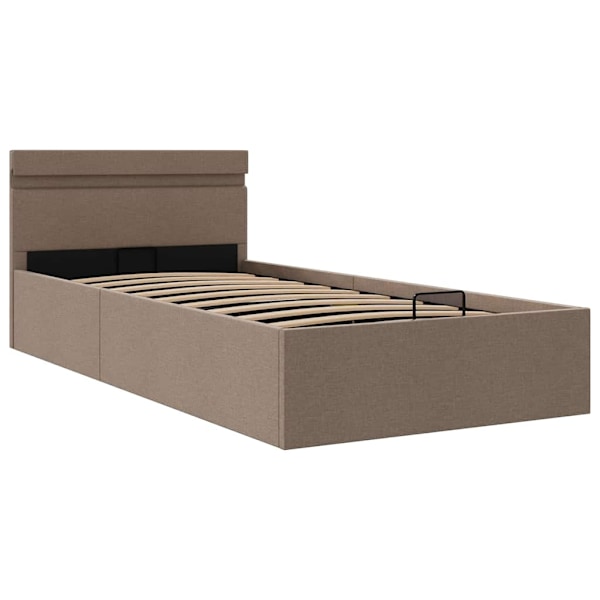 vidaXL Sängram hydraulisk förvaring utan madrass taupe 100x200 cm Taupe