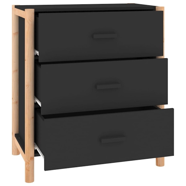 vidaXL Skänk svart 62x38x70 cm konstruerat trä Svart