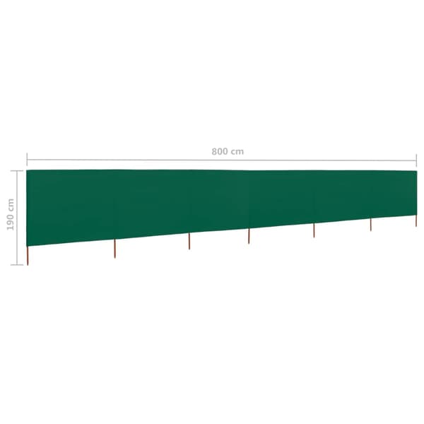 vidaXL Vindskydd 6 paneler tyg 800x160 cm grön Grön