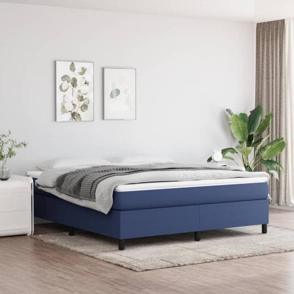 vidaXL Ramsäng blå 160x200 cm tyg Blå
