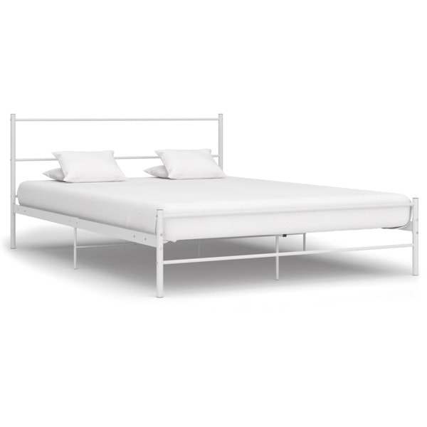 vidaXL Sängram utan madrass vit metall 120x200 cm Vit