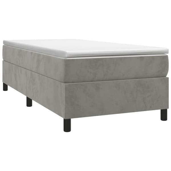 vidaXL Ramsäng med madrass ljusgrå 100x200 cm sammet Grå