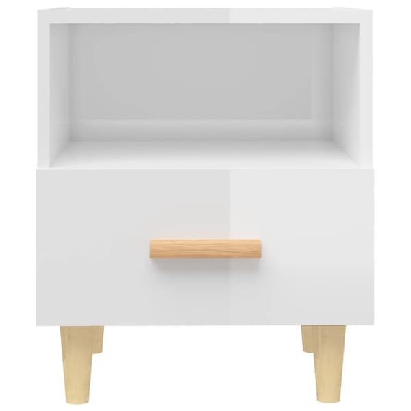 vidaXL Sängbord 2 st vit högglans 40x35x47 cm Vit
