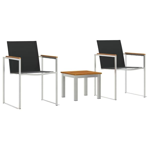 vidaXL Trädgårdsmöbelset 3 st Brun och svart Brun