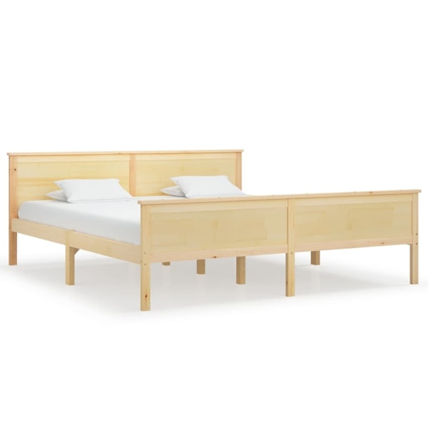 vidaXL Sängram massiv furu 180x200 cm Brun