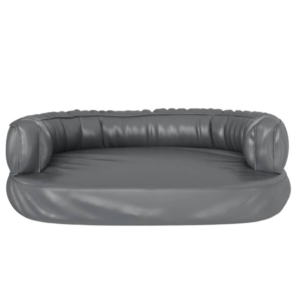 vidaXL Ergonomisk hundbädd grå 60x42 cm konstläder Grå