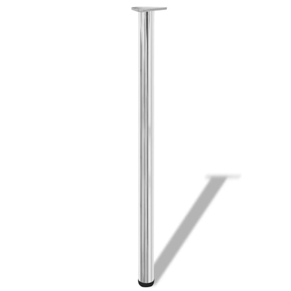 vidaXL 4 Justerbara raka bordsben i krom 1100 mm Silver