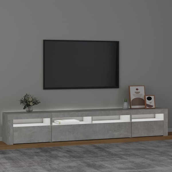 vidaXL Tv-bänk med LED-belysning betonggrå 240x35x40 cm Grå