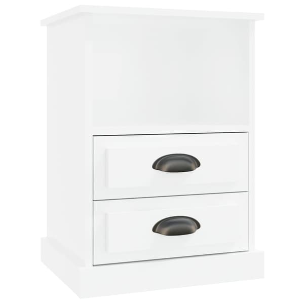 vidaXL Sängbord vit högglans 43x36x60 cm Vit