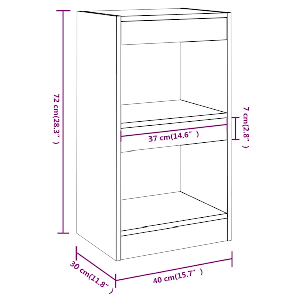 vidaXL Bokhylla/Rumsavdelare vit 40x30x72 cm Vit