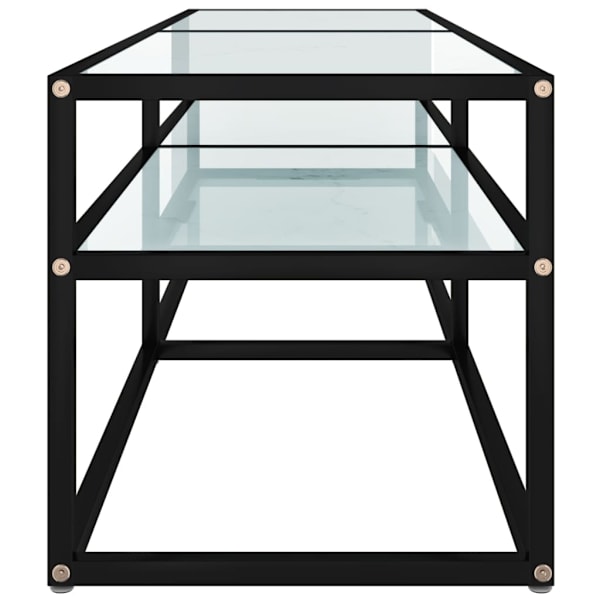 vidaXL Tv-bänk vit marmor 140x40x40,5 cm härdat glas Vit