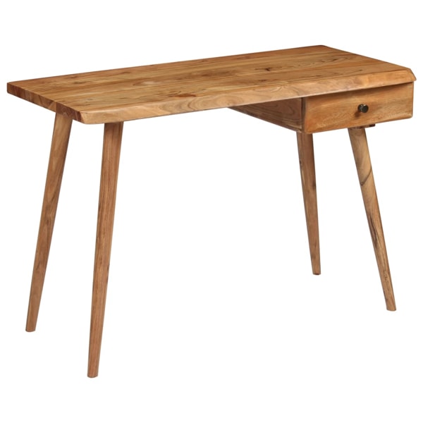 vidaXL Skrivbord massivt akaciaträ 110x50x76 cm Brun