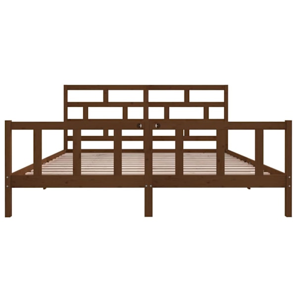 vidaXL Sängram honungsbrun massiv furu 200x200 cm Brun
