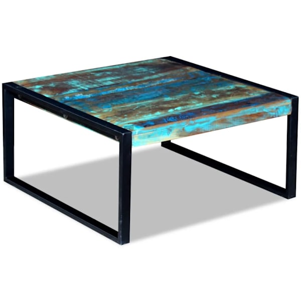 vidaXL Soffbord återvunnet massivt trä 80x80x40 cm multifärg