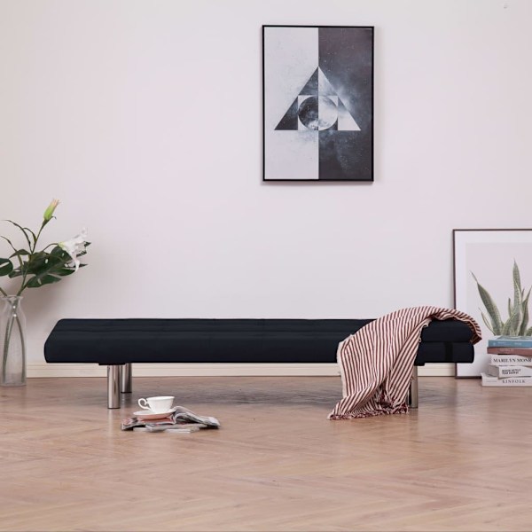 vidaXL Bäddsoffa med två kuddar svart polyester Svart