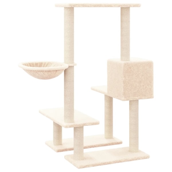 vidaXL Katträd med klöspelare sisal gräddvit 94,5 cm Kräm