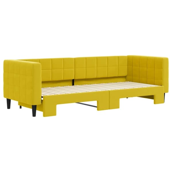 vidaXL Dagbädd utdragbar gul 80x200 cm sammet Gul