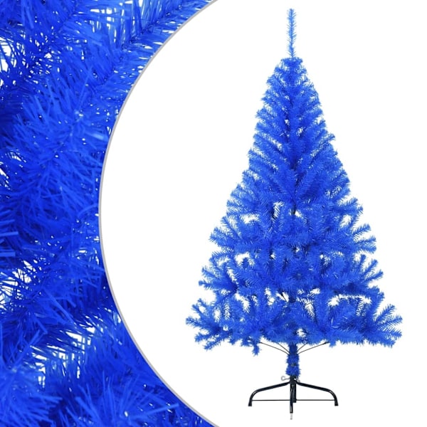 vidaXL Halv plastgran med stativ blå 120 cm PVC Blå