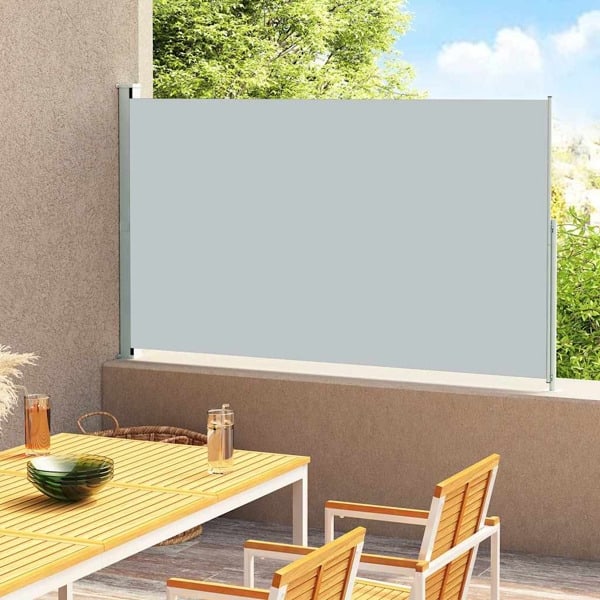 vidaXL Infällbar sidomarkis 180x300 cm grå grå