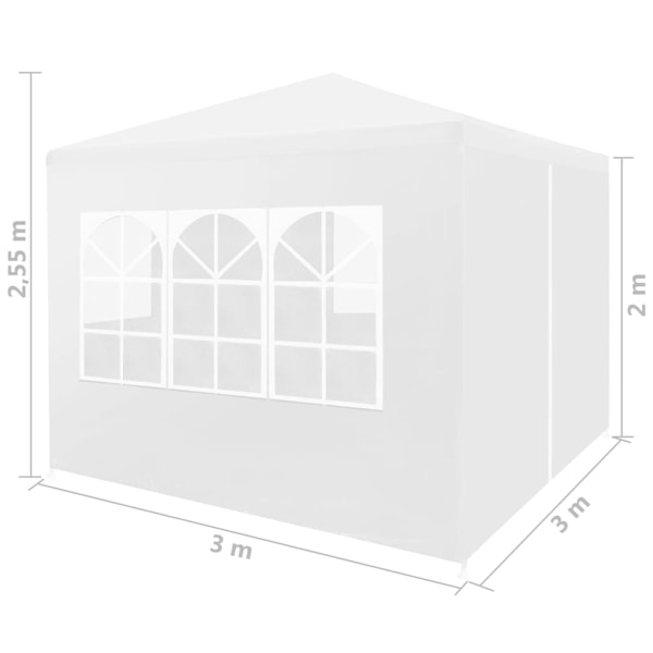 vidaXL Partytält 3x3 m vit Vit