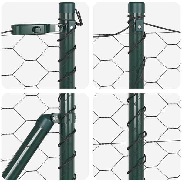 vidaXL Hexagonalt staket markfäste 100 x 0,8 m PVC-belagda stål Grå Grå