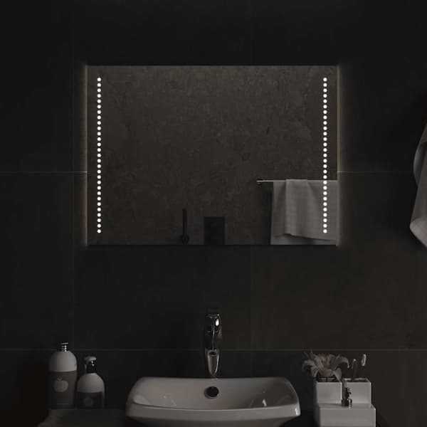 vidaXL Badrumsspegel LED 70x50 cm Transparent