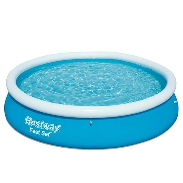Bestway Pool uppblåsbar Fast Set rund 366x76 cm 57273 Blå