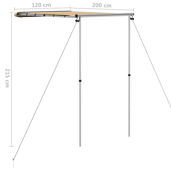 vidaXL Husvagnsmarkis 1,2x2x2,15 m beige Beige