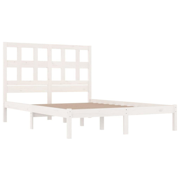 vidaXL Sängram vit massiv furu 120x200 cm enkelsäng Vit