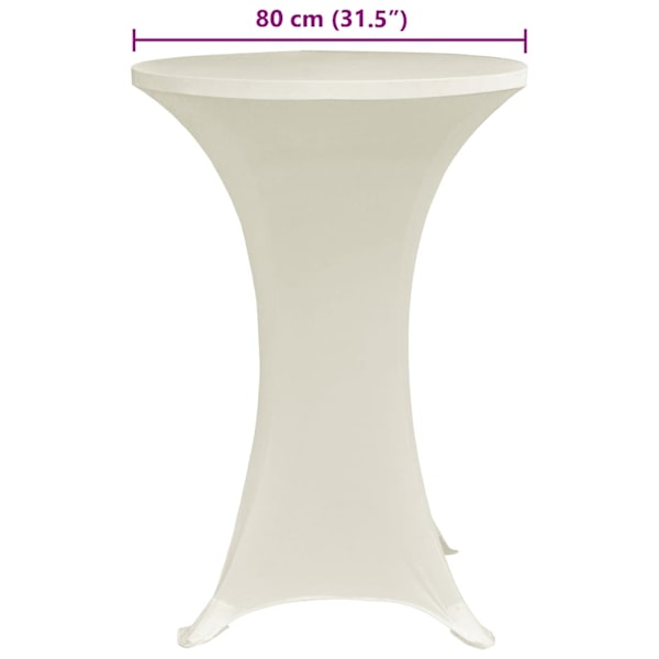 vidaXL Överdrag till ståbord Ø80 cm gräddvit stretch 4 st Creme