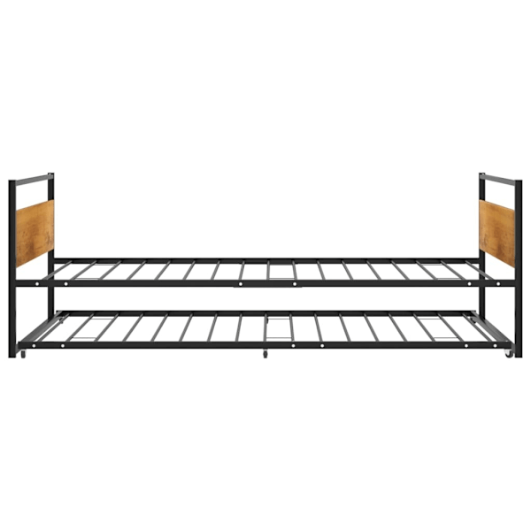 vidaXL Utdragbar sängram svart metall 90x200 cm Svart
