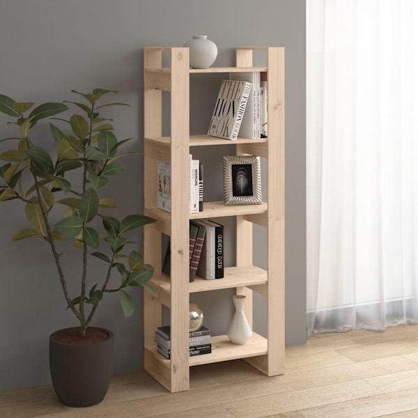 vidaXL Bokhylla/rumsavdelare 60x35x160 cm massivt trä Brun