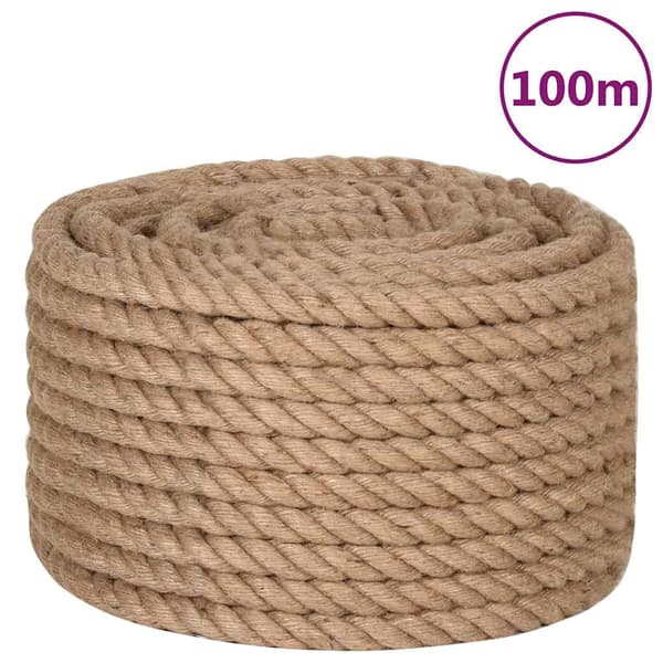 vidaXL Rep 100% Jute 20 mm 100 m Brun