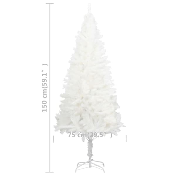 vidaXL Plastgran verklighetstrogna barr vit 150 cm Vit
