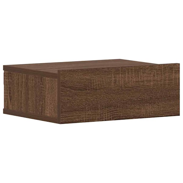 vidaXL Svävande sängbord brun ek 40x30x15 cm konstruerat trä Brun
