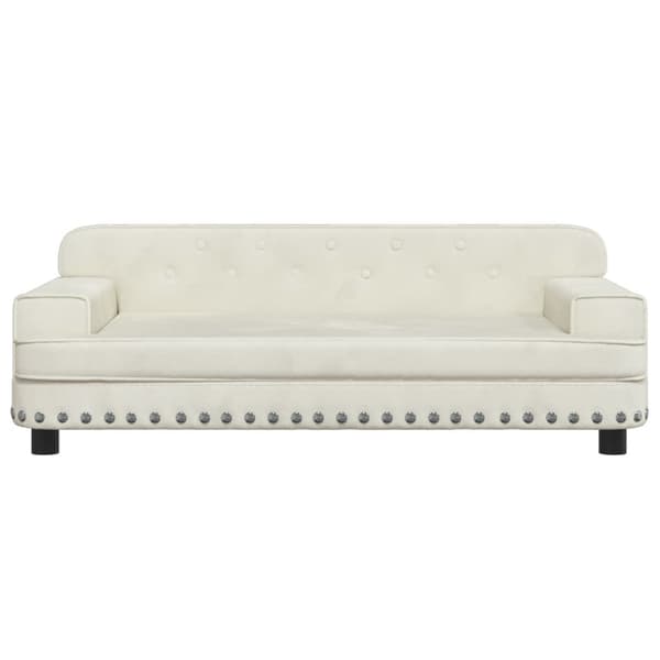 vidaXL Barnsoffa gräddvit 90x53x30 cm sammet Kräm