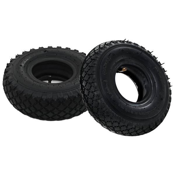 vidaXL Däck och innerslangar för säckkärra 2 st gummi 3.00-4 (26 Svart