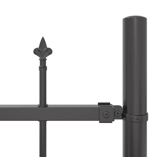 vidaXL Trädgårdsstängsel WOERDEN 8 st 170 x 190 cm Pulverlackerat stål Grå