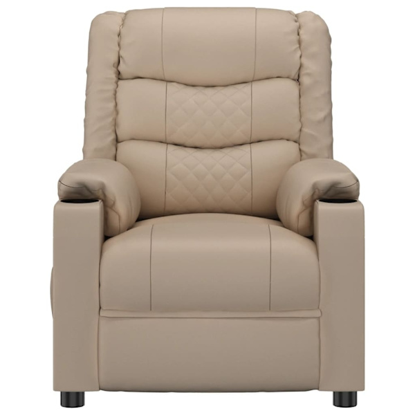 vidaXL Elektrisk reclinerfåtölj cappuccino konstläder Brun