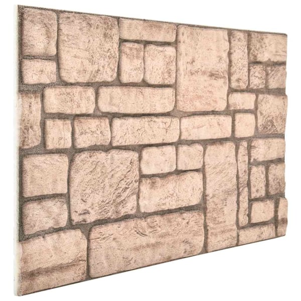 vidaXL Väggpaneler 3D beige tegel 10 st EPS Beige