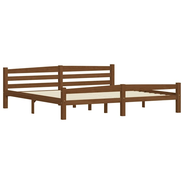 vidaXL Sängram honungsbrun massiv furu 200x200 cm Brun