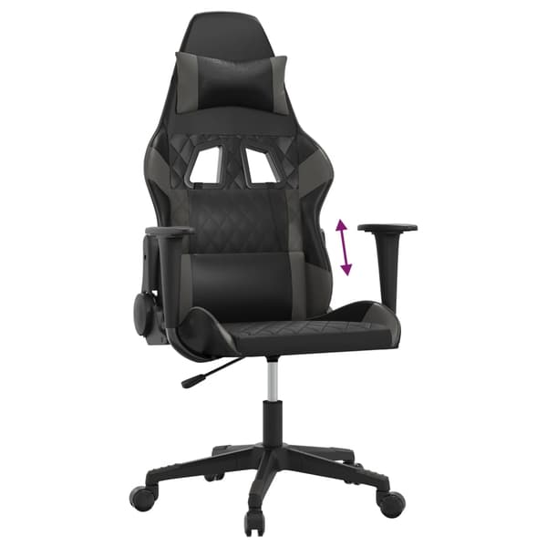 vidaXL Gamingstol svart och grå konstläder Grå