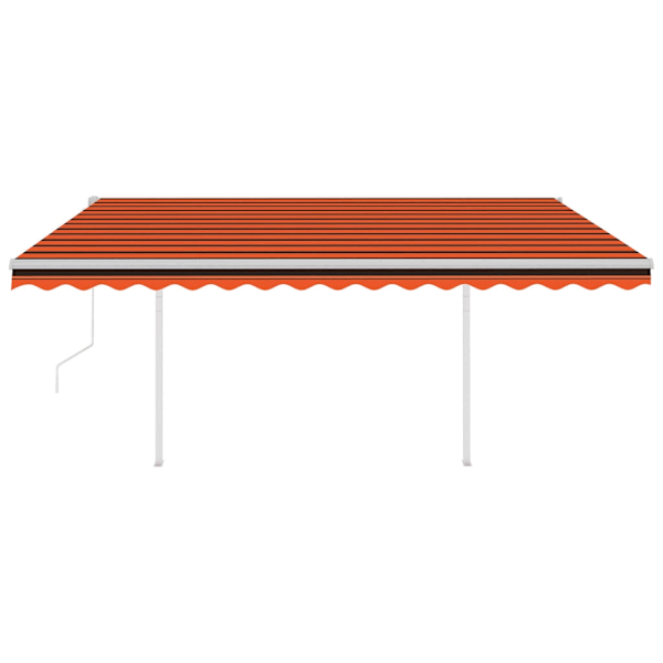 vidaXL Automatisk markis med vindsensor & LED 4,5x3 m orange/brun Orange
