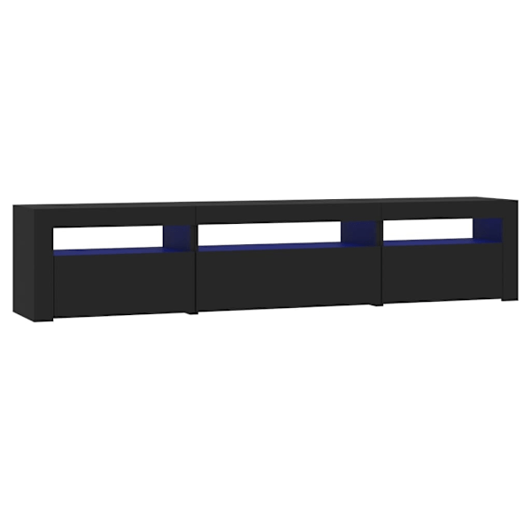 vidaXL Tv-bänk med LED-belysning svart 195x35x40 cm Svart