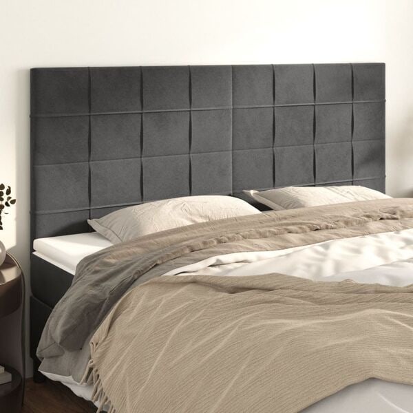vidaXL Huvudgavlar 4 st mörkgrå 80x5x78/88 cm sammet Grå