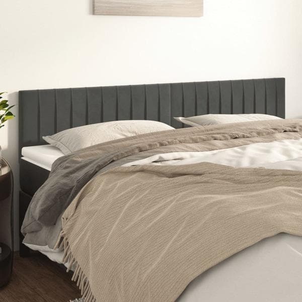 vidaXL Huvudgavlar 2 st mörkgrå 100x5x78/88 cm sammet Grå